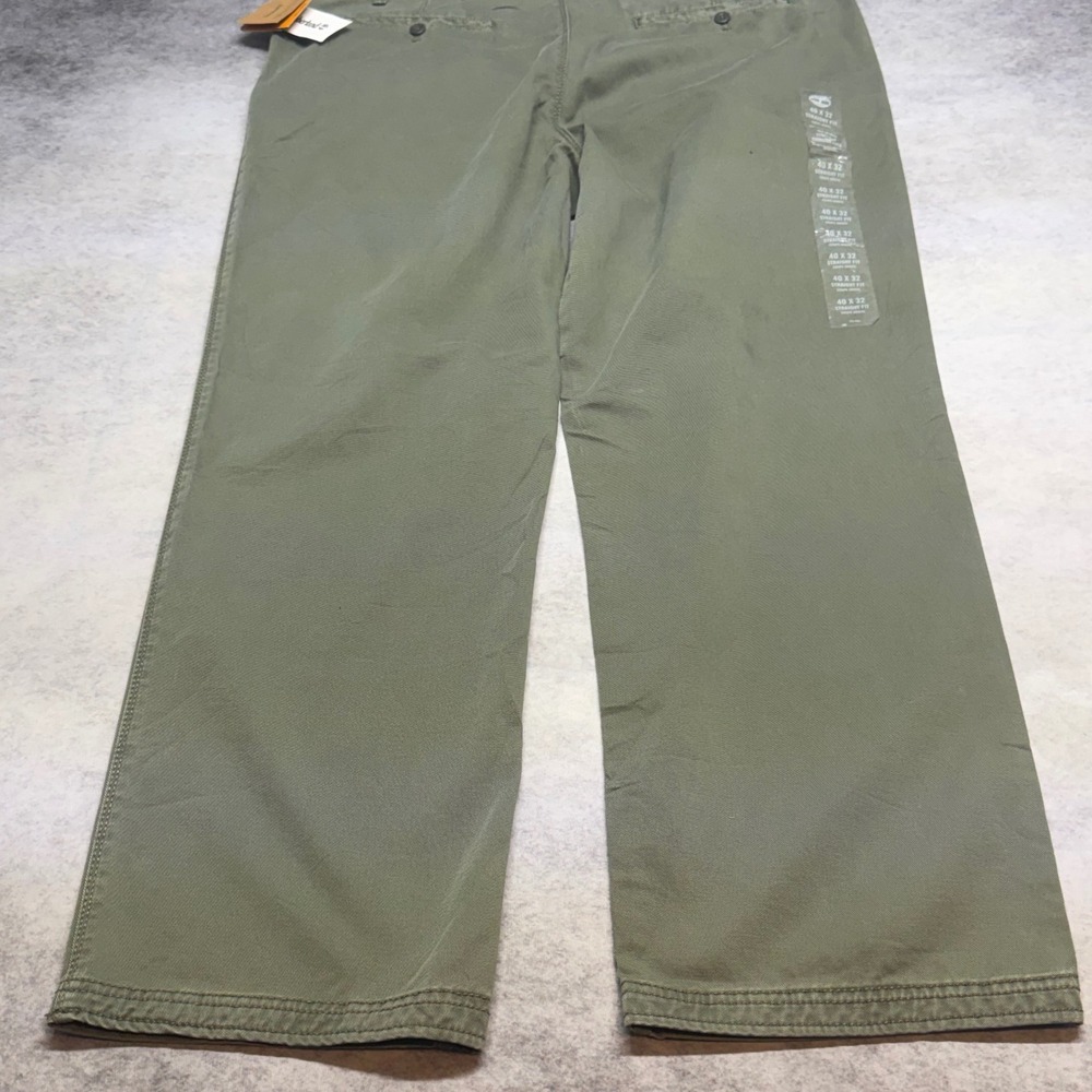 NWT Timberland Straight Fit Mens 40x32 Grape Leaf Green Cotton Chino Work Pants - Picture 10 of 11
